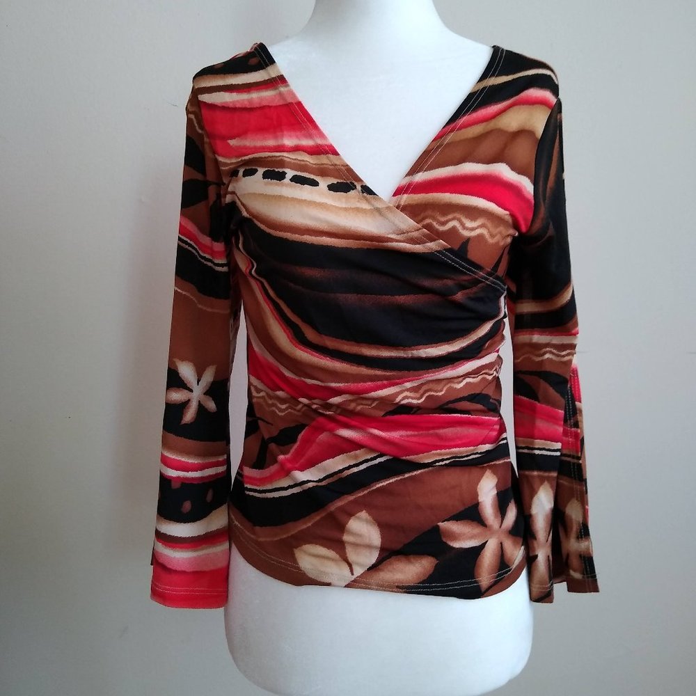 Cute Feminine and Sexy Blouse with slit sleeves, size M